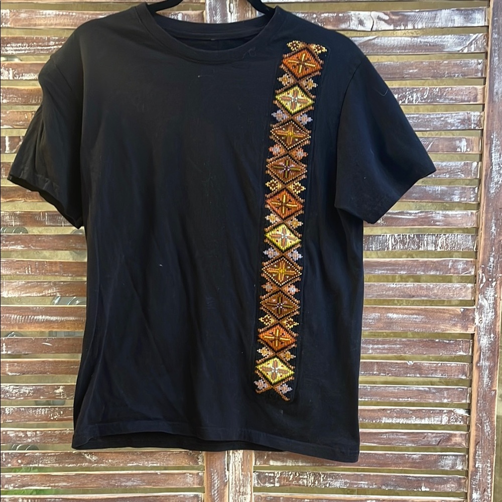 Black Embroidered unisex  Shirt size medium new without tags. Gorgeous